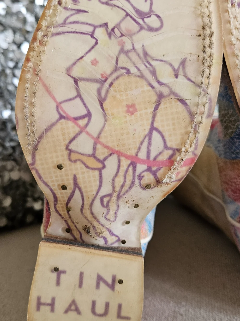 Tin Haul Handmade Leather Kids Color Burst Square Toe Boots. Size Toddler 11